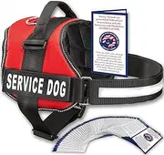 Service Dog Vest with Hook and Loop Straps and Handle - Harness is Available in 8 Sizes from XXXS to XXL - Service Dog Harness Features Reflective Patch and Comfortable Mesh Design