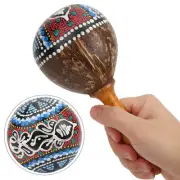 Sand Hammer Coconut Shell Art Portable Handheld Toy Musical Instrument Acces HR6