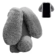 Gangxun Case for Motorola Moto G24/G04 Cute Plush Toys Bunny Furry Case Rabbit Fur Case Soft Silicone Shockproof Cover with Glitter Crystal Diamond...