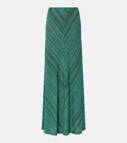 [Missoni] Missoni Zigzag lamé maxi skirt AU 12 green