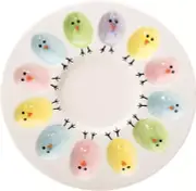 12 Egg Plate Easter Platter Egg Serving Dish Spring Decor Porcelain Easter Dish