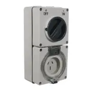 NLS 66CV315F - 3 Pin Flat 15Amp Switched Socket Outlet IP66 - 30490