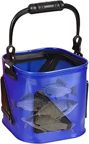 Minnow Bucket | Foldable Fish Bucket with Wider Handle,Fish Tackle Boxes for Kayaks Camping Car Beach Bank Outdoor Shack Swamp Transport