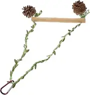 SEWOART Bird Swing for Parrots Bird Hanging Perch Wooden Swing Toy Cage Parrot Toy