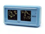 Yoshitomo Nara Walk-on Art Flip Clock Blue Quartz Table Clock w/Box