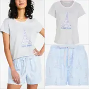 PETER ALEXANDER PJ Paris Tee and Mid Short Pajama Set Various Sizes NWT