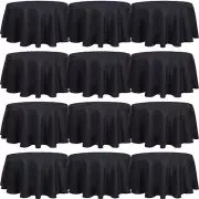 12 Pack 60 Inch Polyester Round Tablecloth for 20-48'' Tables Fabric Round Ta...