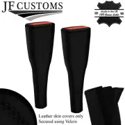 BLACK LUX-STITCH LEATHER 2XLONG SEAT BELT COVER FOR BMW MINI R50 R52 R53 01-06 (for: Mini)