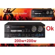 NEW 200Wx2 PROFESSIONAL KARAOKE AUDIO MIXING AMP USB & BLUETOOTH LIGHT AMP