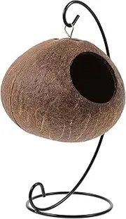 PEPLAYTAL Coconut Shell Nest Swing for Hamsters Pet Swing Hammock Natural Pet Bed Decorative Nesting for Small Animals