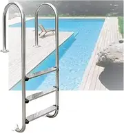 3 Step Pool Ladder,in Ground Stainless Steel Steps,Convenient and Safe Entry and Exit,for Open Air Bath Water Park(3-steps1.5mm)
