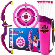 BOW AND ARROW Archery Set for Kids with LED Flash Lights Dark Pink By TOYSERY