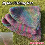 40/50/60cm Double Nylon Fishing Nets Collapsible Rhombus Mesh Landing Dip Net