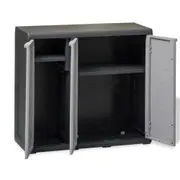 Storage Lockable Cabinet Outdoor Garden Tool Utility Organiser With 2 Shelves