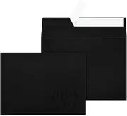 5x7 Envelopes for Invitations A7 Envelopes with Debossed Thank You Lettering Font(Black, 50 Qty)