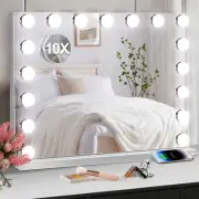 Large Hollywood Vanity Make Up Dressing Table Mirror Dimmable 17 LED Light Bulbs