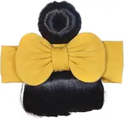 Bowknot Wigs for Baby Girls - Toddler Bangs Wig Headband - Elastic Skin-Friendly Headwear Accessories for Stage Performances Celebrations Parent-child Gatherings