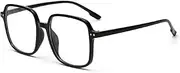 [HAOMAO] Women Men Anti Blue Light Glasses Big Rectangle Optical Frame