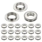 15.5mm(5/8 Inch) Brass Hole Eyelets, 20 Pcs Arc Surface Grommets, Silver Tone