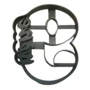 NUMBER 9 WITH WORD ON SIDE DETAILED COOKIE CUTTER MADE IN USA PR5049