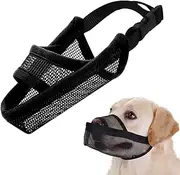 Crazy Felix Nylon Dog Muzzle for Small Medium Large Dogs, Air Mesh Breathable and Drinkable Pet Muzzle for Anti-Biting Anti-Barking Licking (L, Black)