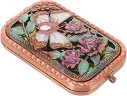 MOTHNUR Makeup Mirror Small Handheld Double-Sided Mirror Metal Compact Wavy Portable Perfect for Travel Aesthetic for Bride