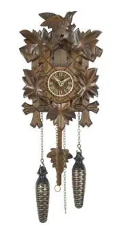 Quartz Cuckoo Clock 5 leaves, bird, with music TU 412 QM NEW