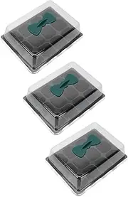 BEBEMOKO 3Pcs Plant Germination Tray with Lid Plastic Planting Box for Flowers Vegetables Saplings Durable and Lightweight Garden Planting Tool for Home Use and Storage