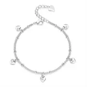 2PCS Ladies Fashion Heart-shaped Copper Bracelet Quality Retro Cute Jewelry