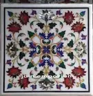 2' White Marble Coffee Table Top lapis Gemstone Inlay Work center Side Table