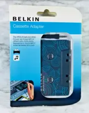 BELKIN CASSETTE ADAPTER (FOR MP3) BLUE & BLACK NEW IN BOX (2010) CAR ADAPTER