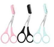 3 Pcs Eyebrow Trimmer Scissors With Comb Men Women Eyebrow Shaping Grooming Kit