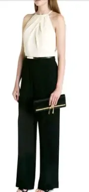 Ted BakerWomen's Black Annaa Deep Front Fold Jumpsuit Ted 0 US2 RT $348