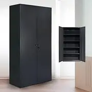 1.8m*1m*0.5m Garage Cabinet Steel Cupboard Metal Storage Cabinet Tall Storage Cupboard with 2 Doors