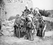 Moslem Family in Palestine, circa 1930 Old Historic Photo
