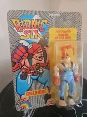 1986 LJN Toys Bionic Six Mechanic DIE CAST action figure On Unpunched Card