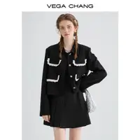 在飛比找ETMall東森購物網優惠-VEGA CHANG黑色西裝女2024年春季新款簡約氣質顯瘦