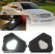 NSLUMO LED Side Under Mirror Puddle Courtesy Light For Mercedes Ben E-Class W212 A-Class W176 B-Class W246 C-Class W204 CLA GLA GLK LED Downlight Mirror Peripheral Rear View Lamp