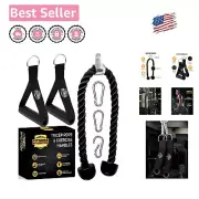 Heavy-Duty Tricep Rope Cable Attachment Kit for Home Gyms - Lifetime Warranty