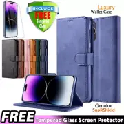 For iPhone 15 16e 14 13 12 Pro Max Plus SE XS XR Wallet Case Leather Flip Cover