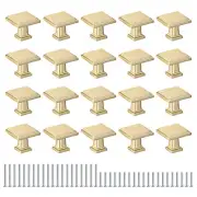 20 Pack Cupboard Knobs 1.2 Inch(30mm) Square Dresser Knobs, Gold