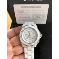 在飛比找Yahoo!奇摩拍賣優惠-CHANEL 香奈兒 J12 系列 白陶瓷 腕錶/石英錶 刻