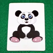 Baby Panda Bear Cub - Animal - Red Bicycle Printed Gaff Playing Card