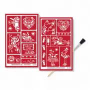 Hawaiian Paradise Etching Kit: Reusable Flamingo & Turtle Templates, Self-Stick