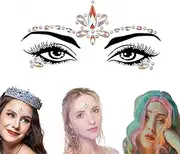 Face Jewels Sticker,Noctilucent Face Jewels Tattoo Rhinestones Mermaid-Body Stickers Glow in the Dark Luminous Face Gems Fluorescent Crystals Sticker Body Jewelry for Music Festival and Party 06
