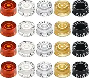 Nuanchu 20 Pieces Electric Guitar Knobs Top Hat Volume Tone Control Knobs Turning Guitar Knobs Speed Control Knob Vintage Pedal Control Knobs for Bass Instrument Parts Replacement, 5 Colors