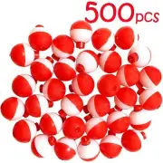 500pcs 1" Fishing float Snap-On Round Floats bobbers Push Button Red White NEW