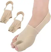 Bunion Straightener Protector Relief Sleeve w/Gel Bunion Stretchy Pads Cushioned Splint, Orthopedic Hallux Valgus Overlapping Corrector Bootie Guard Hammer Toe Pain Aid Surgery Treatment 2 Pc (S)