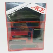 VINTAGE 1996 GOODY ACE Leather Shave Kit Razor Case Soap Brush Case 2 Combs