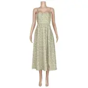 NWT FOR LOVE & LEMONS Raleigh Midi Dress, Blue Floral, Large